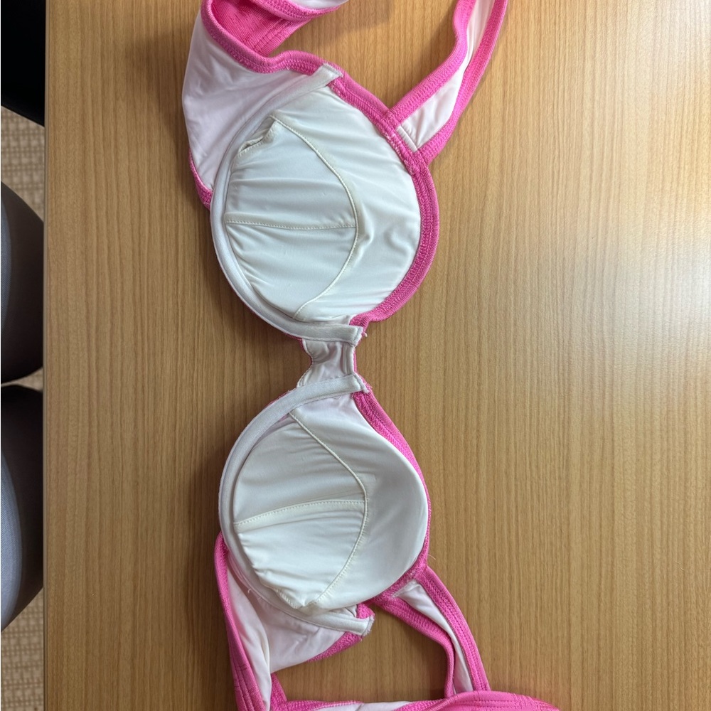 Solid And Striped Bathing Suit Top - image 3